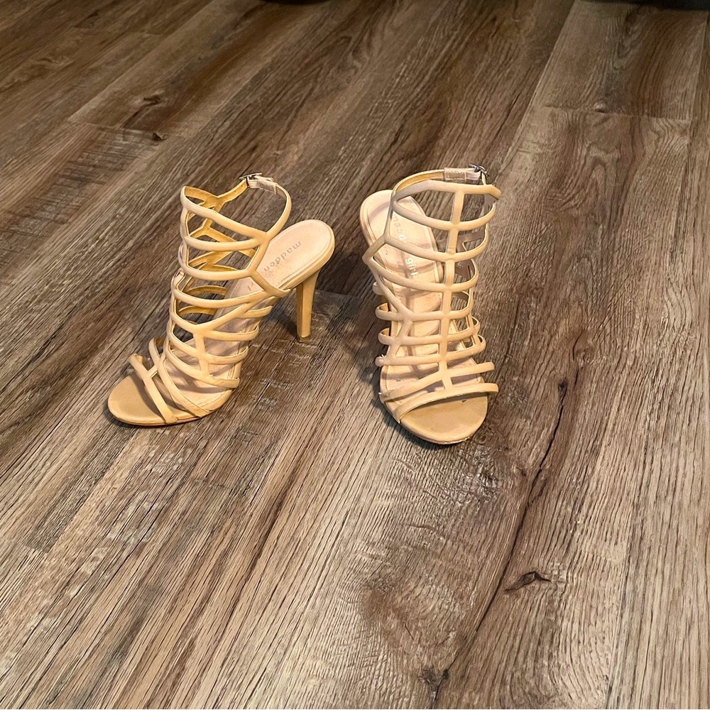 Madden Girl  Nude Caged Heels Size 7